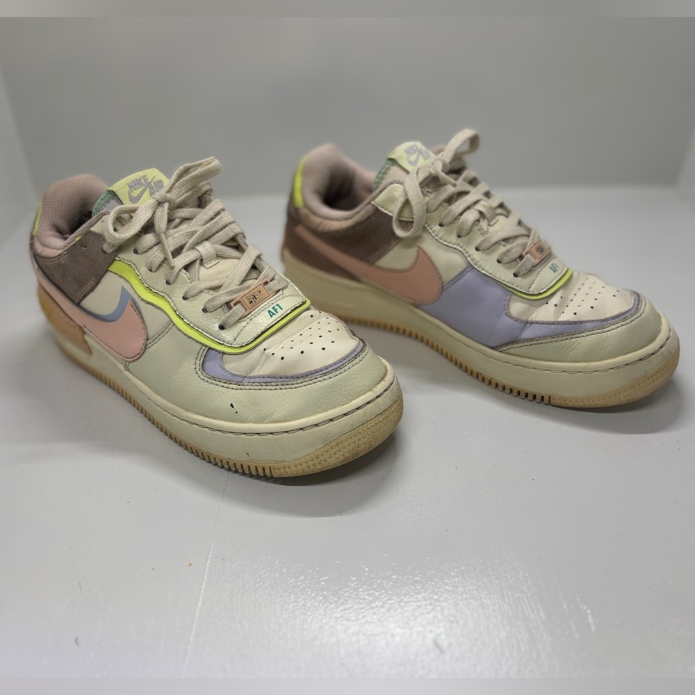 Nike Air Force 1 Shadow Pale Ivory Multi Women’s 8.5 Pastel AF1 Sneakers - Picture 8 of 14